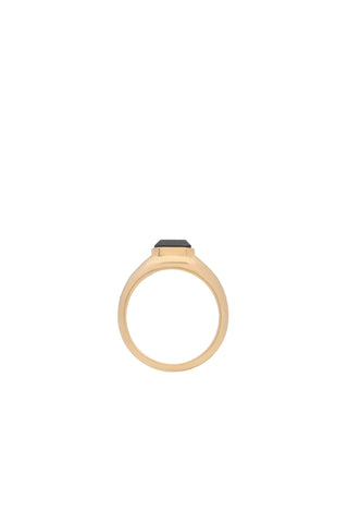18K Yellow Gold Onyx Ring - Side Profile View | Gabriela Hearst