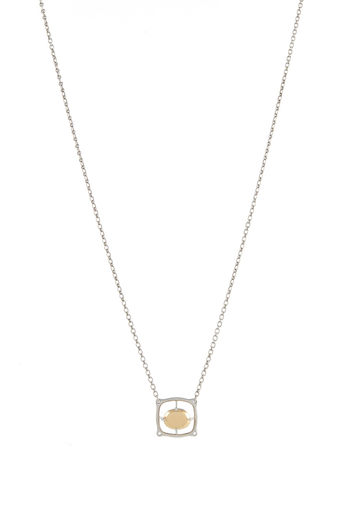 Sun Pendant Necklace in 18K Yellow Gold & Platinum