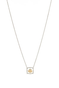 Sun Pendant Necklace in 18K Yellow Gold & Platinum