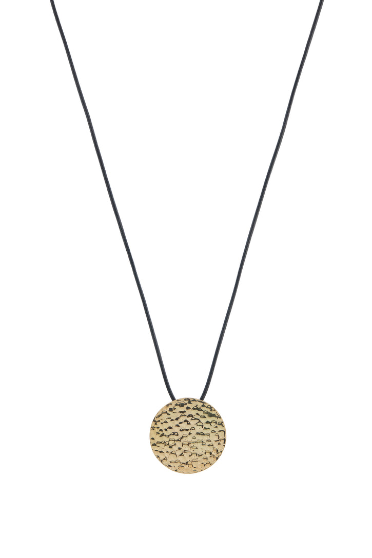 Wheel of Fortune Pendant in 18K Yellow Gold (Black Leather Cord)