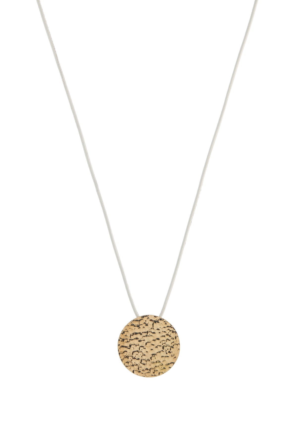 Wheel of Fortune Pendant in 18K Yellow Gold (White Leather Cord)