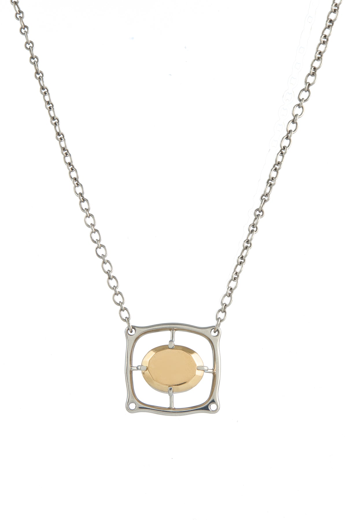 Sun Pendant Necklace in 18K Yellow Gold & Platinum