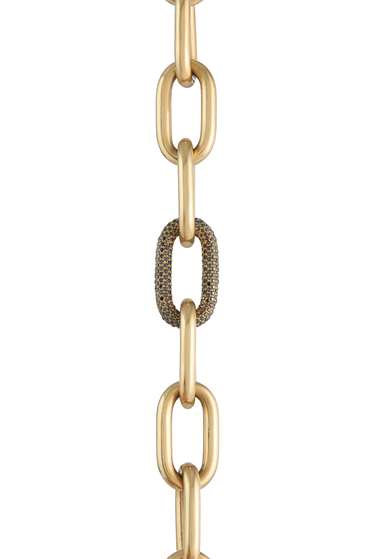 Micro Pave Link Bracelet in 18K Yellow Gold & Black Diamonds (Classic Links)