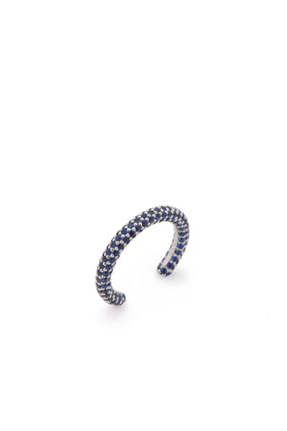Tarot Pave Ring in 18K White Gold & Blue Sapphires