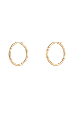 18K Yellow Gold Loop Earrings - Side Profile View | Gabriela Hearst