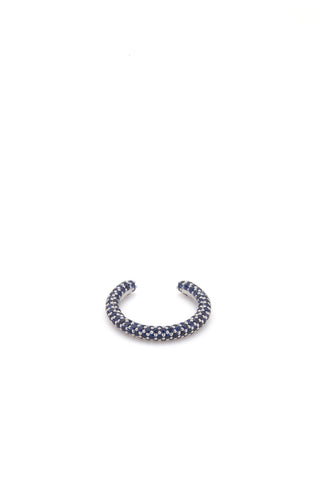 Tarot Pave Ring in 18K White Gold & Blue Sapphires