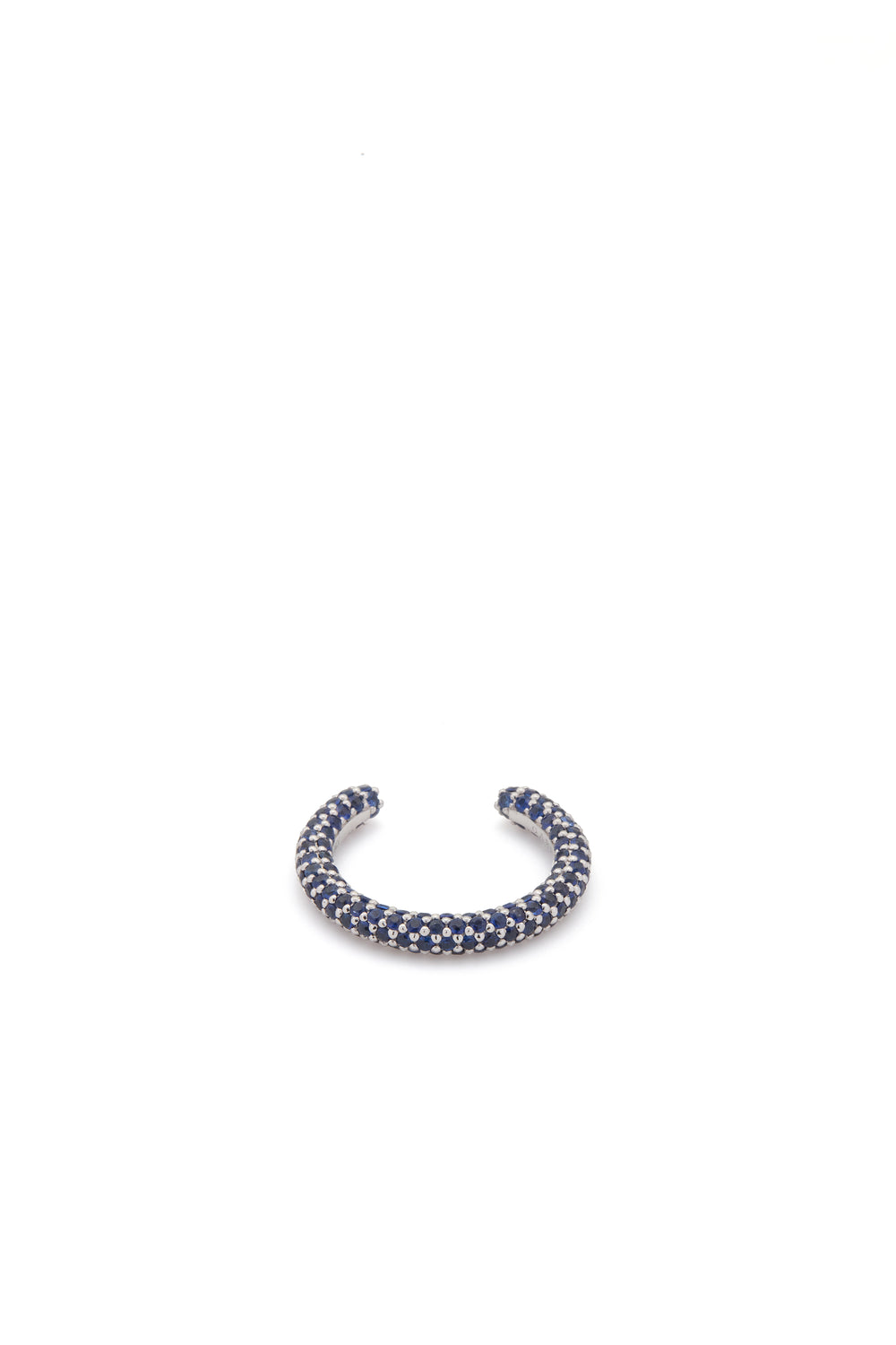 Tatot Pave Ring in 18K White Gold & Blue Sapphires