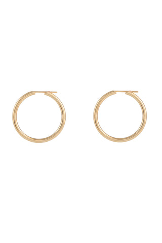 18K Yellow Gold Small Loop Earrings - Front View | Gabriela Hearst