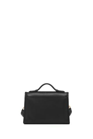 Small Leonora Flap Bag in Black Nappa Leather - Back View | Gabriela Hearst