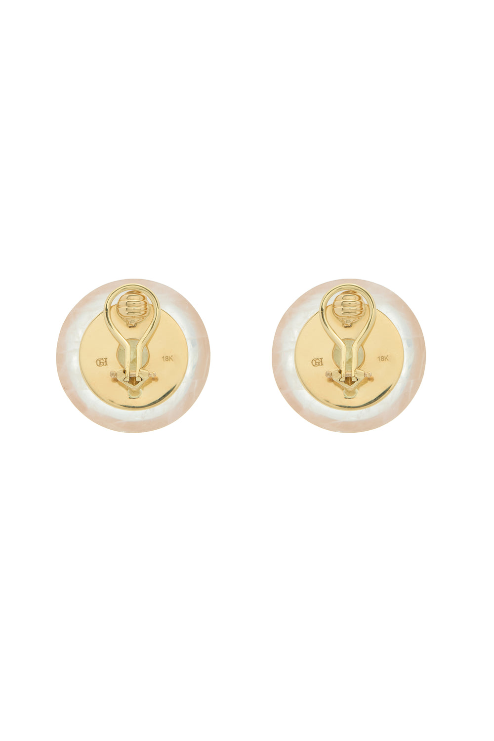 Yellow Sapphire Earrings in 18K Yellow Gold, Rose Quartz and Yellow Sapphire