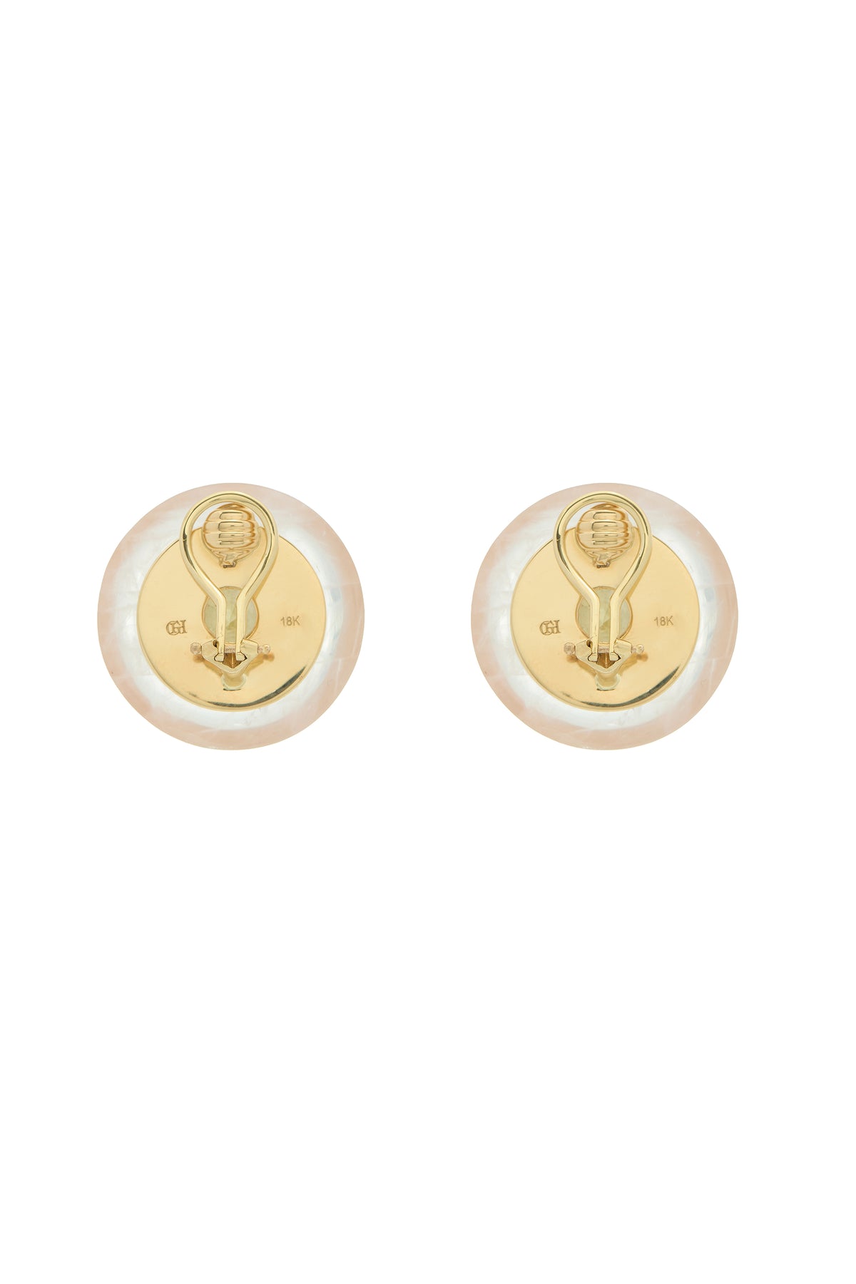 Yellow Sapphire Earrings in 18K Yellow Gold, Rose Quartz and Yellow Sapphire
