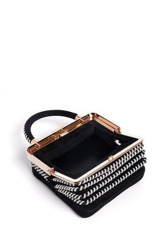 Black Suede Diana Bag Interior - Open Structure View | Gabriela Hearst