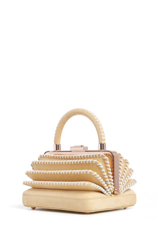 Nude Suede Whipstitch Diana Bag - Side Profile | Gabriela Hearst