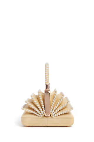 Nude Suede Diana Bag - Opened Accordion Detail | Gabriela Hearst