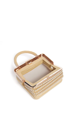 Nude Suede Diana Bag - Rose Gold Frame Interior | Gabriela Hearst