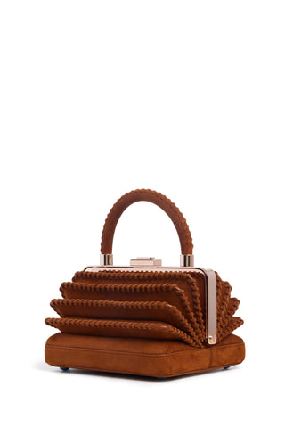 Cognac Suede Whipstitch Diana Bag - Side View | Gabriela Hearst
