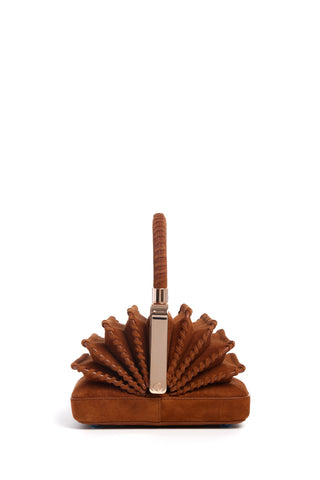 Cognac Suede Whipstitch Diana Bag - Back View | Gabriela Hearst