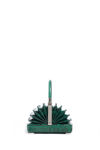 Green Snakeskin Diana Bag - Fully Extended Accordion View | Gabriela Hearst
