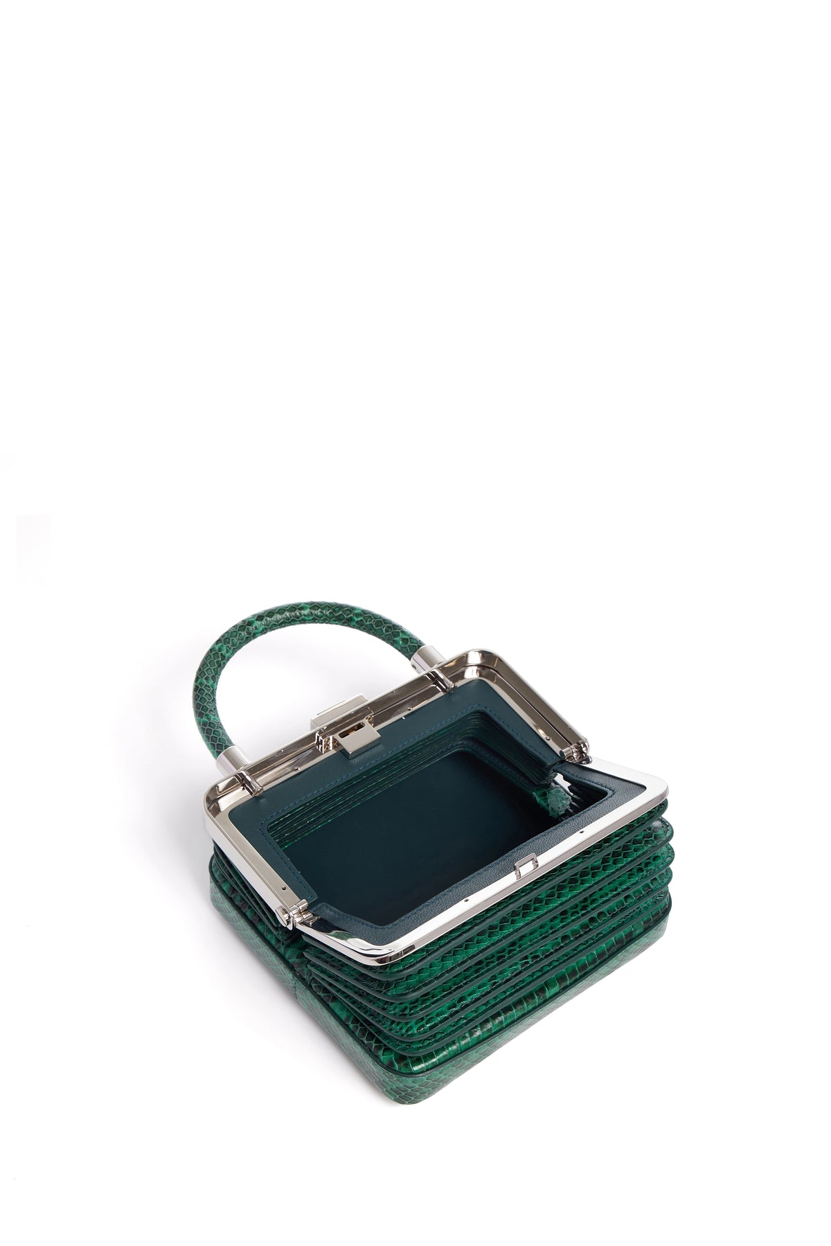Small Diana Bag in Emerald Snakeskin