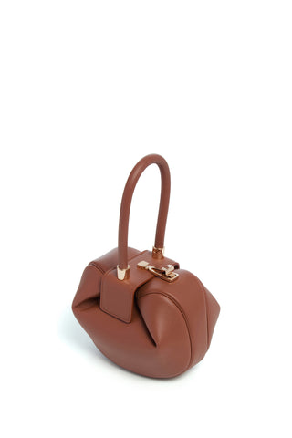 Cognac Nappa Leather Demi Bag - Three Quarter View | Gabriela Hearst