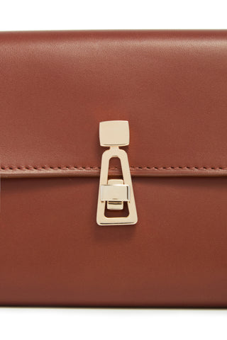 Cognac Leather Phone Wallet - Rose Gold Hardware Detail | Gabriela Hearst