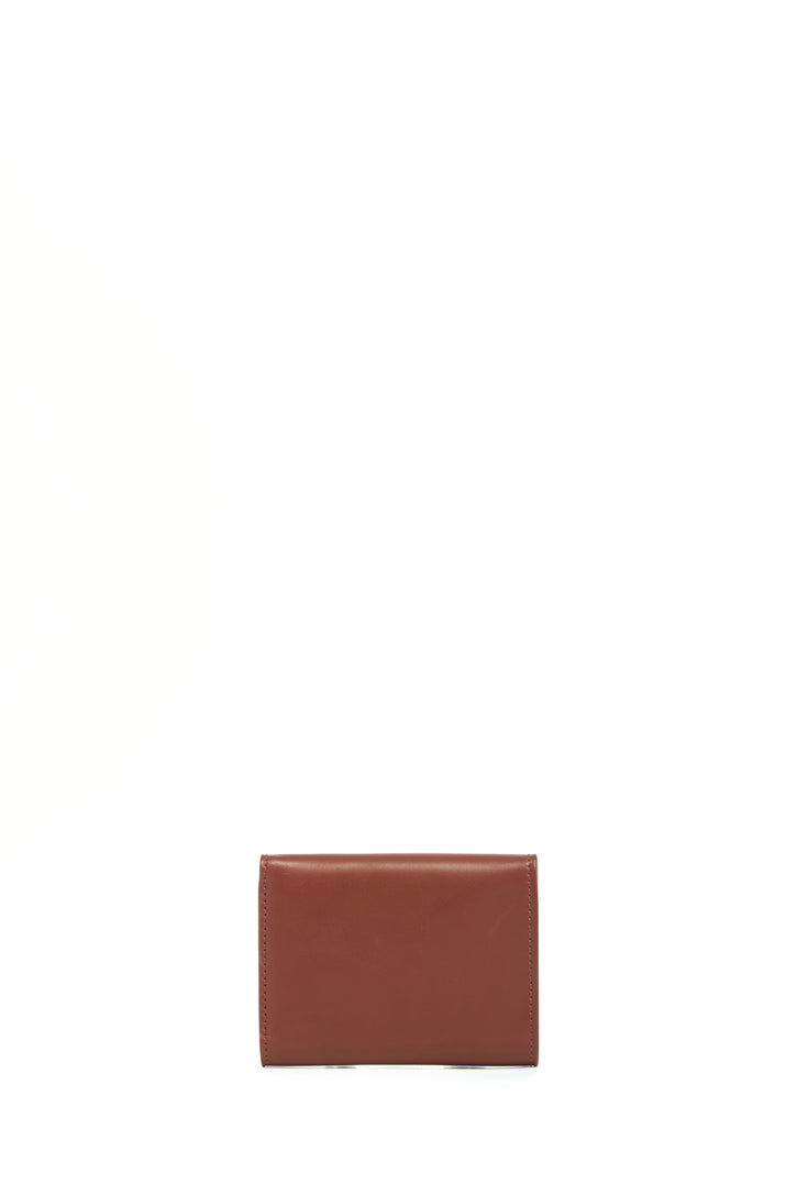 Compact Flat Wallet in Cognac Leather