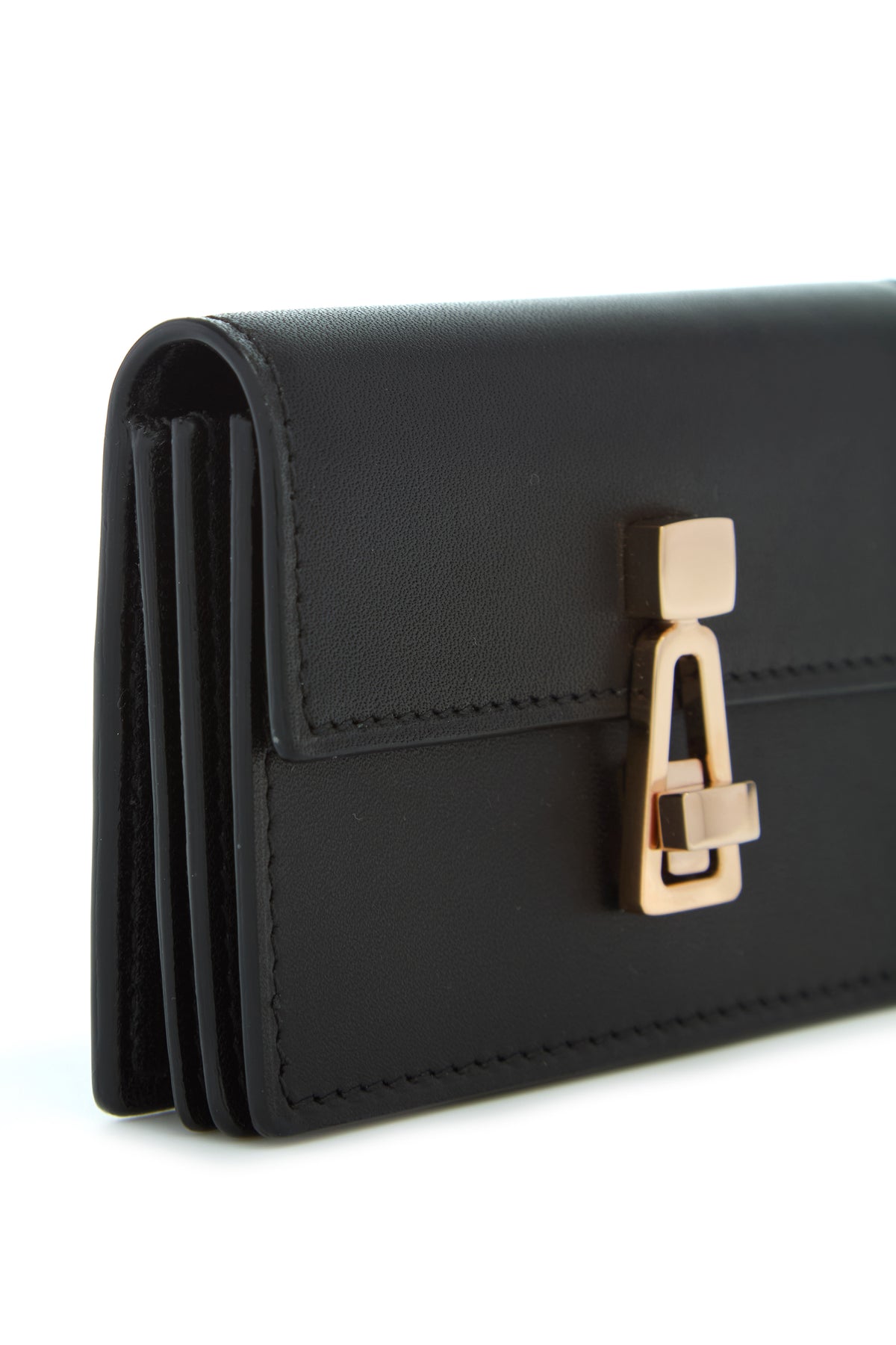 Concertina Card Wallet in Black Leather