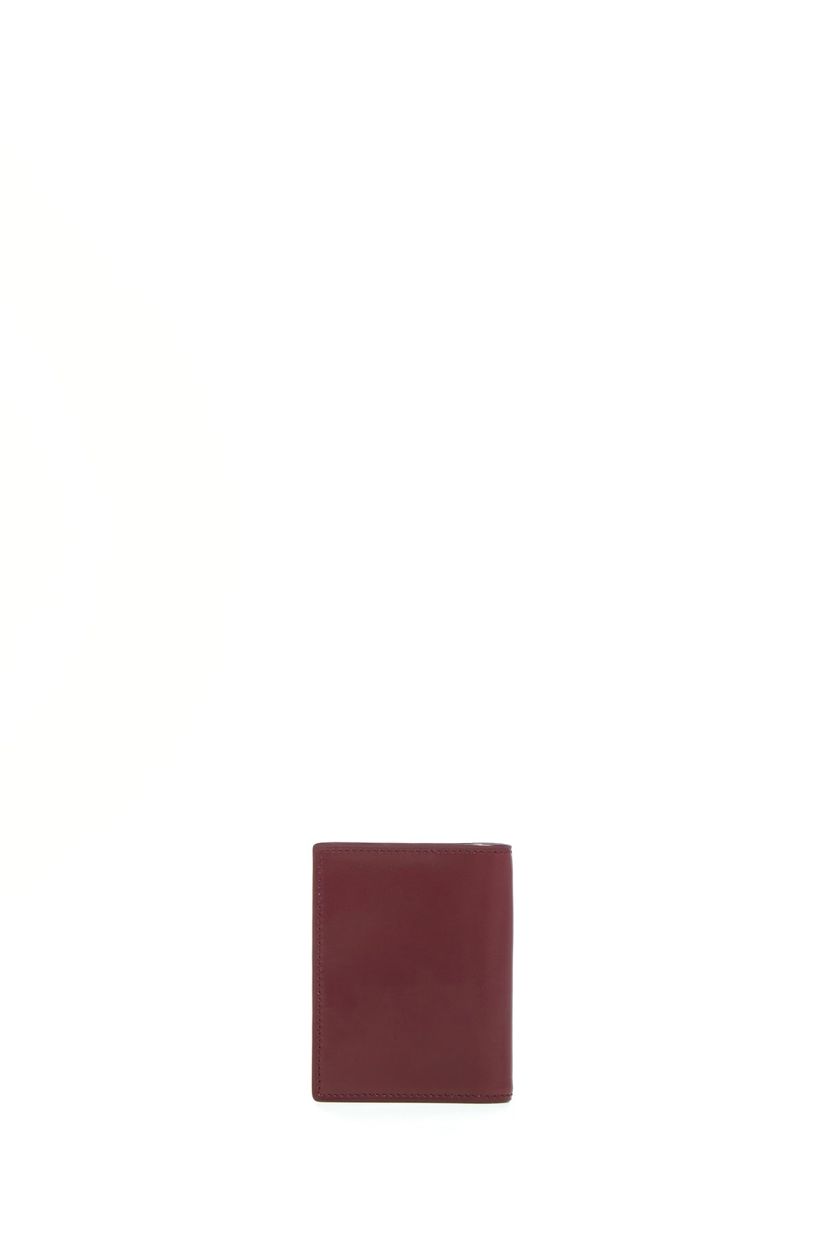 Simple Card Wallet in Bordeaux & Pink Leather