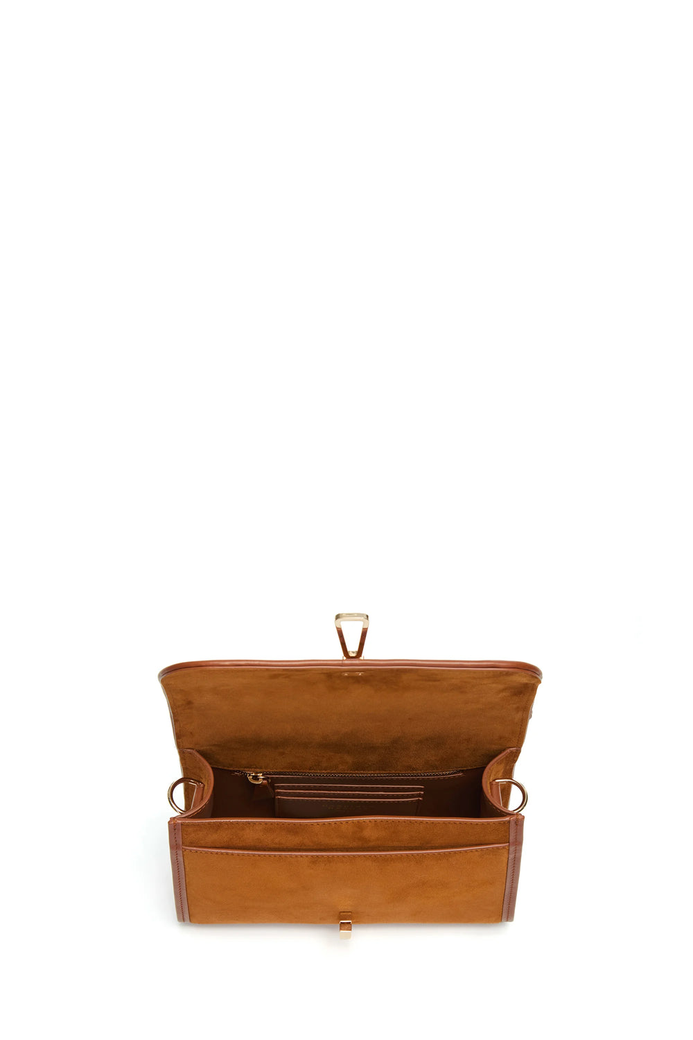 コニャックスエードのスモール レオノーラ フラップバッグ