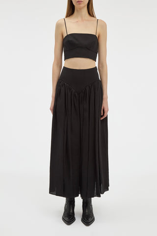 Blazie Top in Black Aloe Linen
