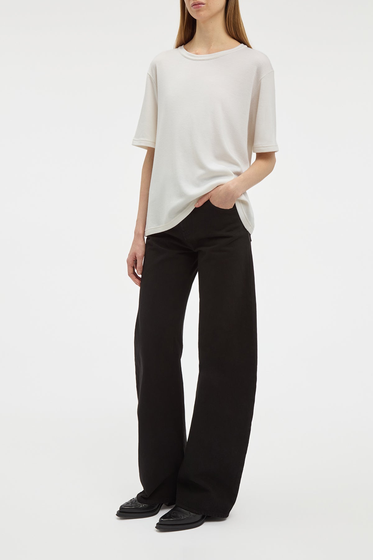 Kirby T-Shirt in Ivory Cashmere Jersey