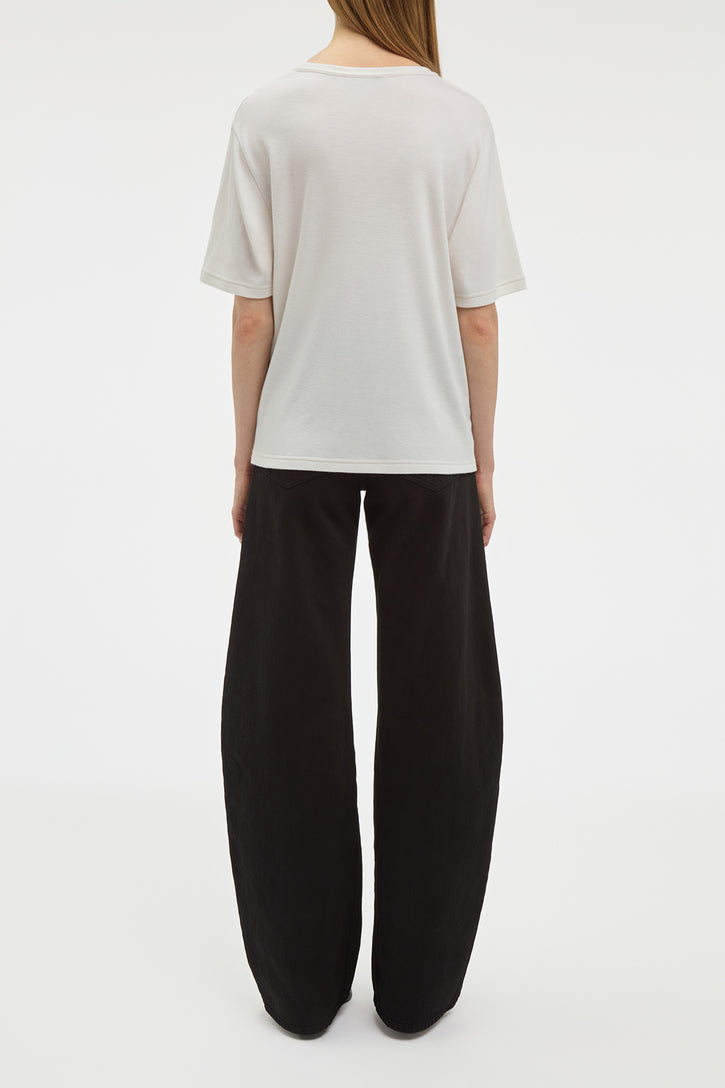 Kirby T-Shirt in Ivory Cashmere Jersey
