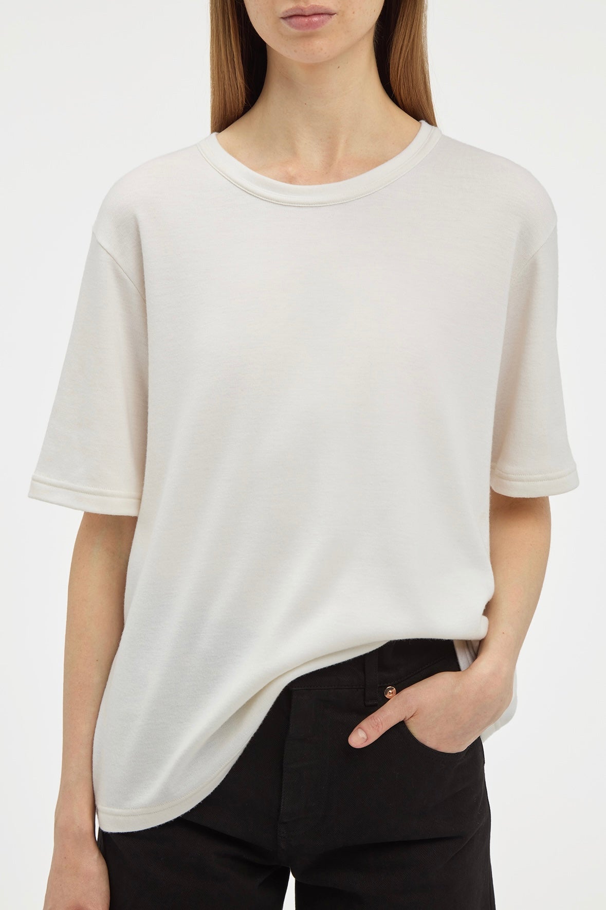 Kirby T-Shirt in Ivory Cashmere Jersey