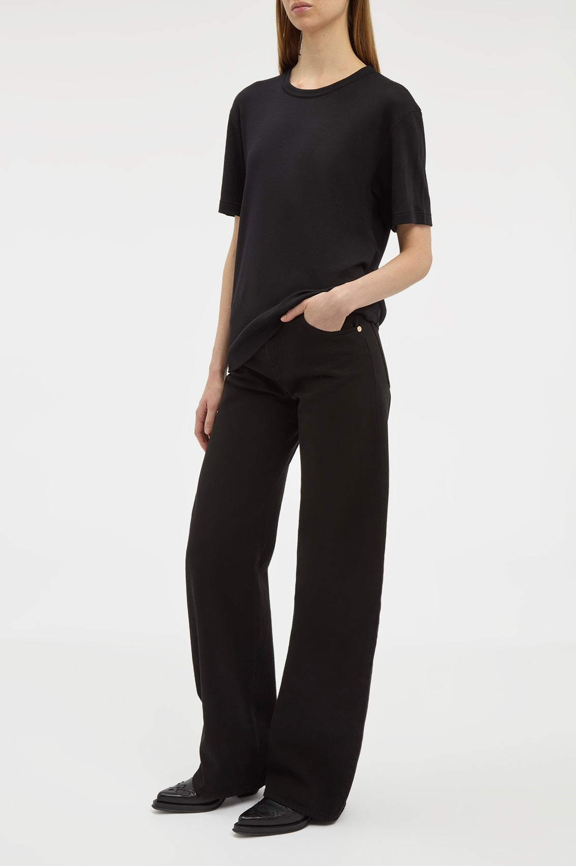 Kirby T-Shirt in Black Cashmere Jersey