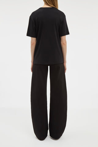 Black Cashmere T-Shirt - Back View On Model | Gabriela Hearst