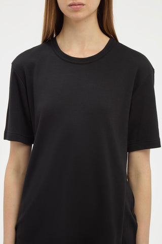 Black Cashmere Kirby T-Shirt - Front Detail Close-Up | Gabriela Hearst
