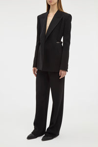 Epona Chain Blazer in Black Recycled Virgin Wool