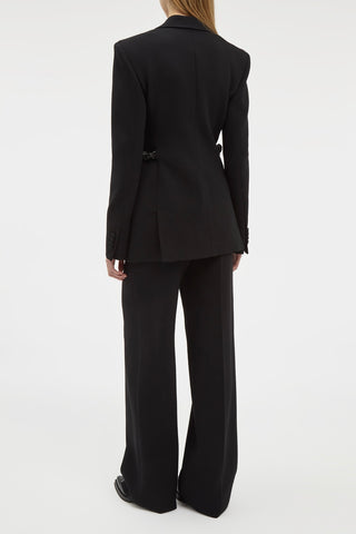 Norman Wide-leg Pant in Black Recycled Virgin Wool