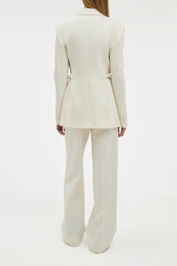 Epona Chain Blazer in Ivory Recycled Virgin Wool