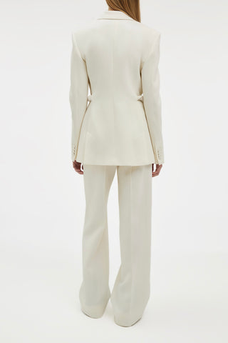 Ivory Wool Norman Pants Suit - Back View | Gabriela Hearst