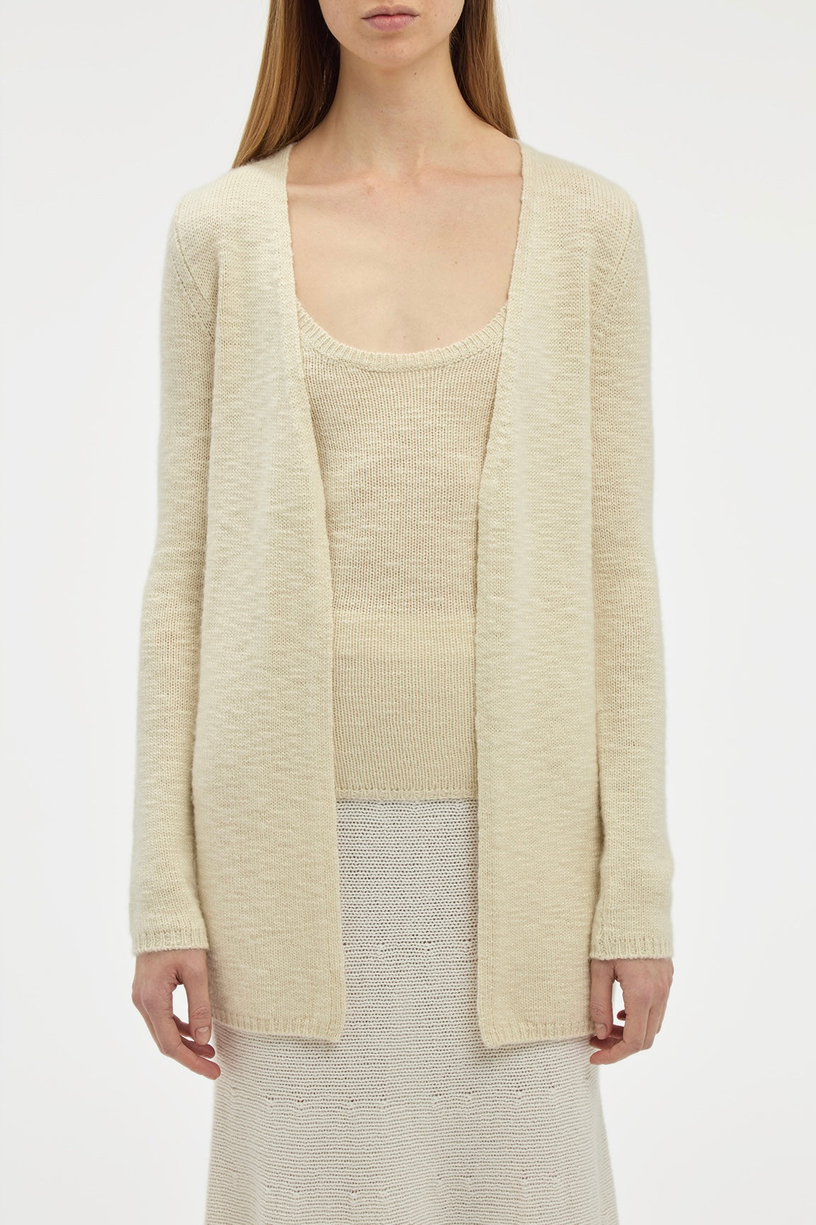 Jani Knit Cardigan in Ivory Cashmere