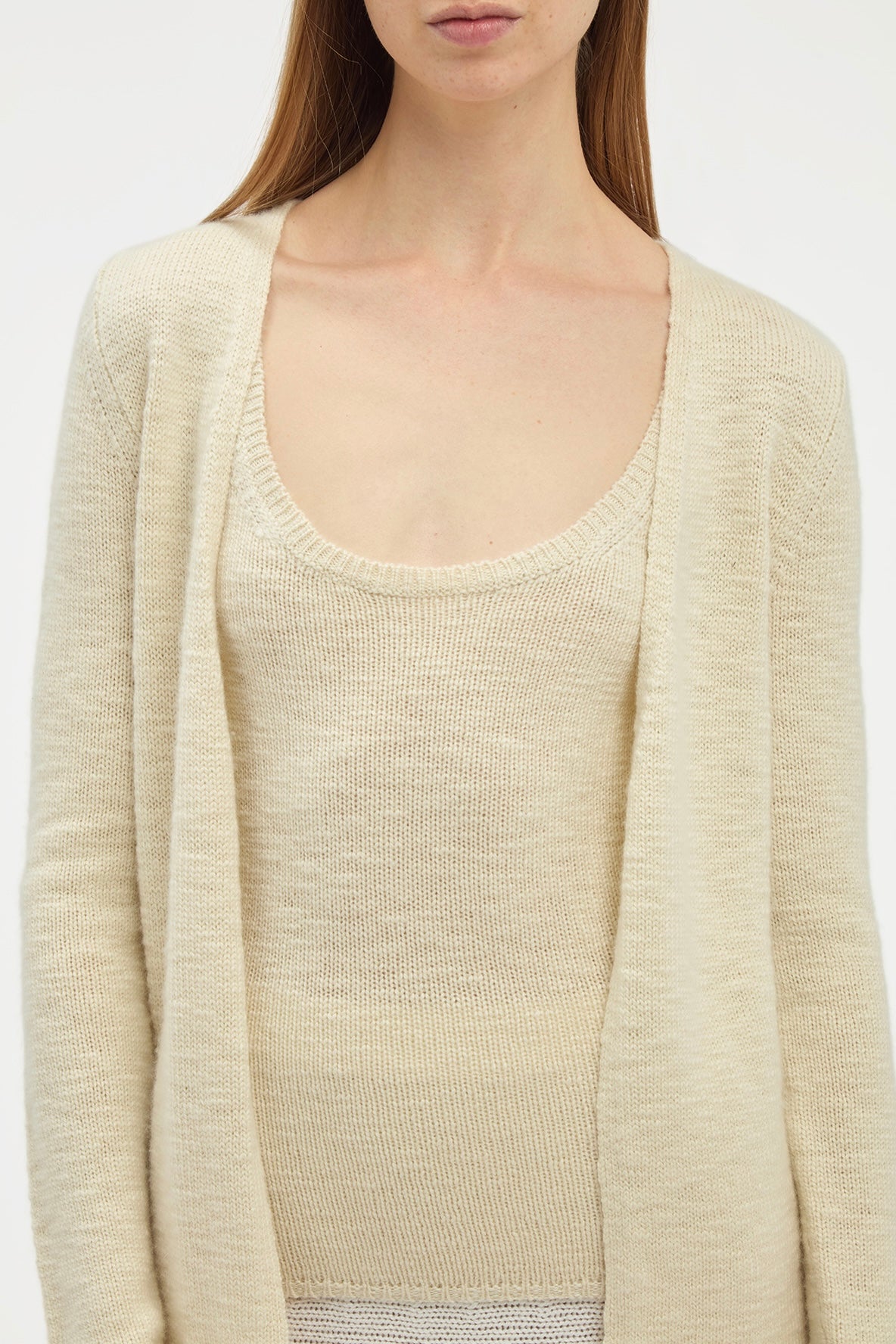 Jani Knit Cardigan in Ivory Cashmere
