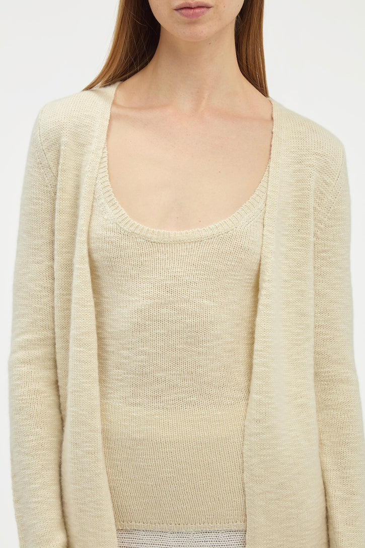 Jani Knit Cardigan in Ivory Cashmere