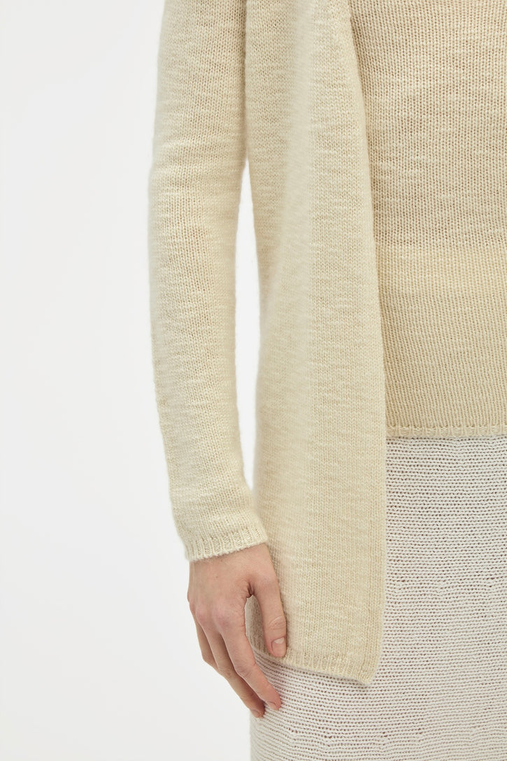 Jani Knit Cardigan in Ivory Cashmere