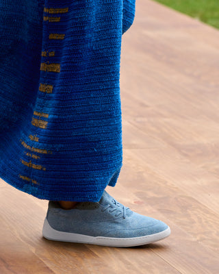 Light Blue Suede Denim Ohio Sneakers - On Model Detail | Gabriela Hearst