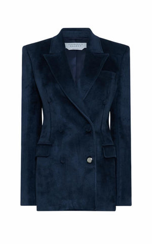 Gavin Blazer in Dark Navy Silk Velvet