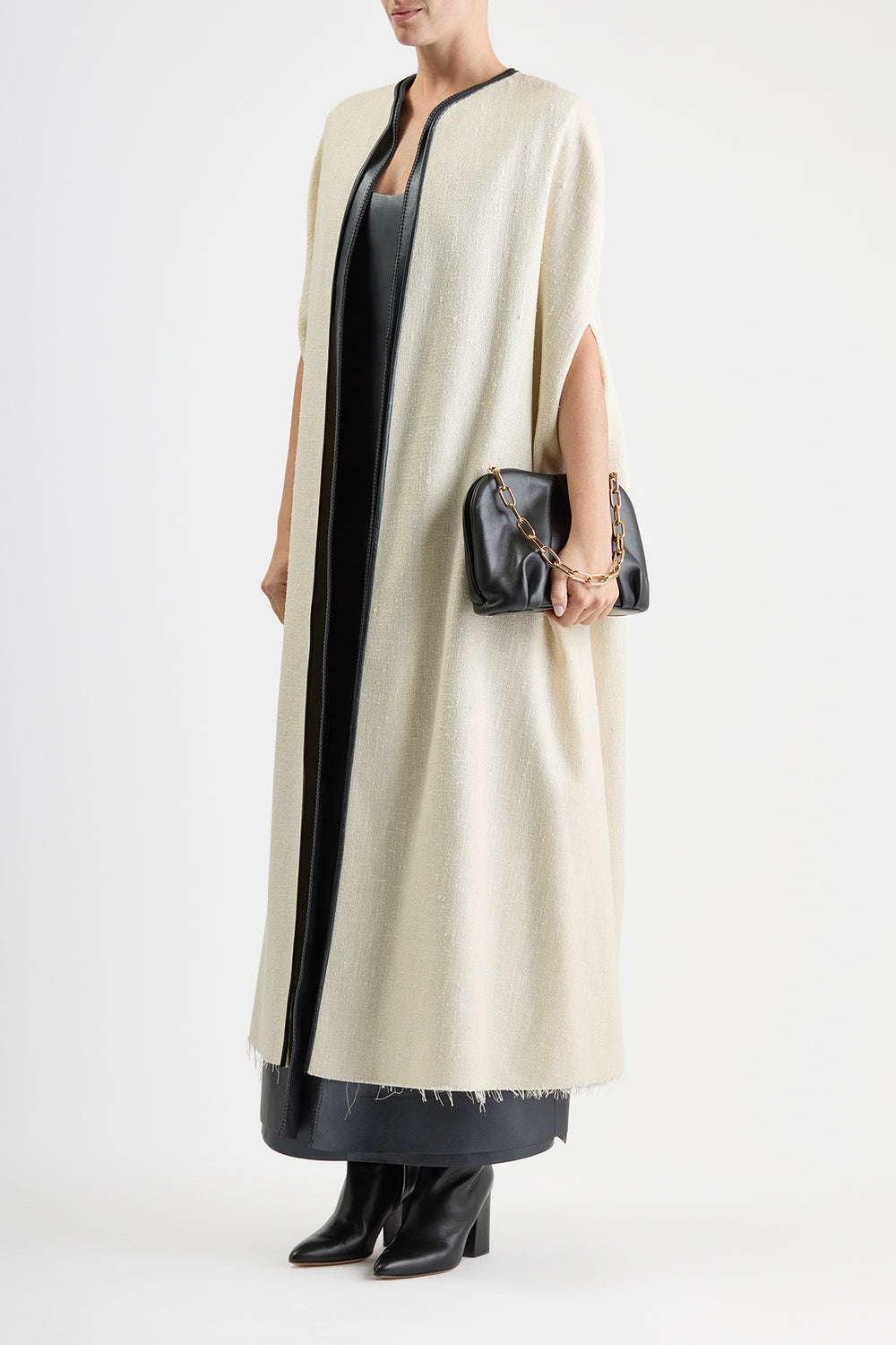 Corinth Cape in Ivory Soft Silk Wool