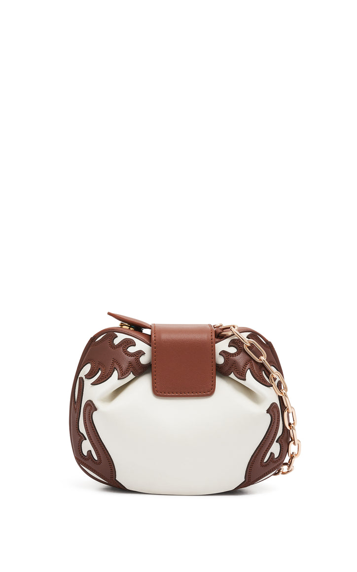 Soft Demi Flame Bag with Chain in Ivory Multi Soft Leather