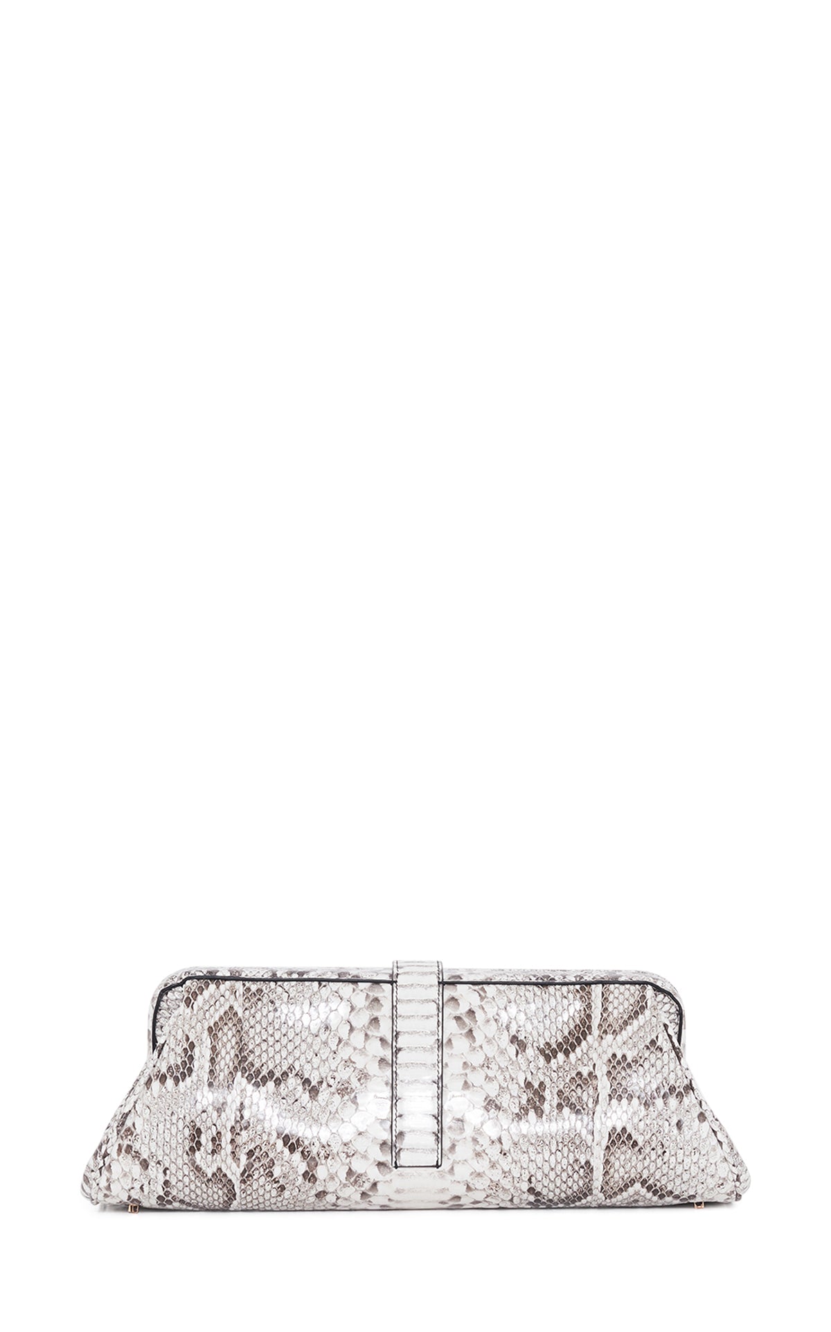 Baguette Clutch in Black/Ivory Leather