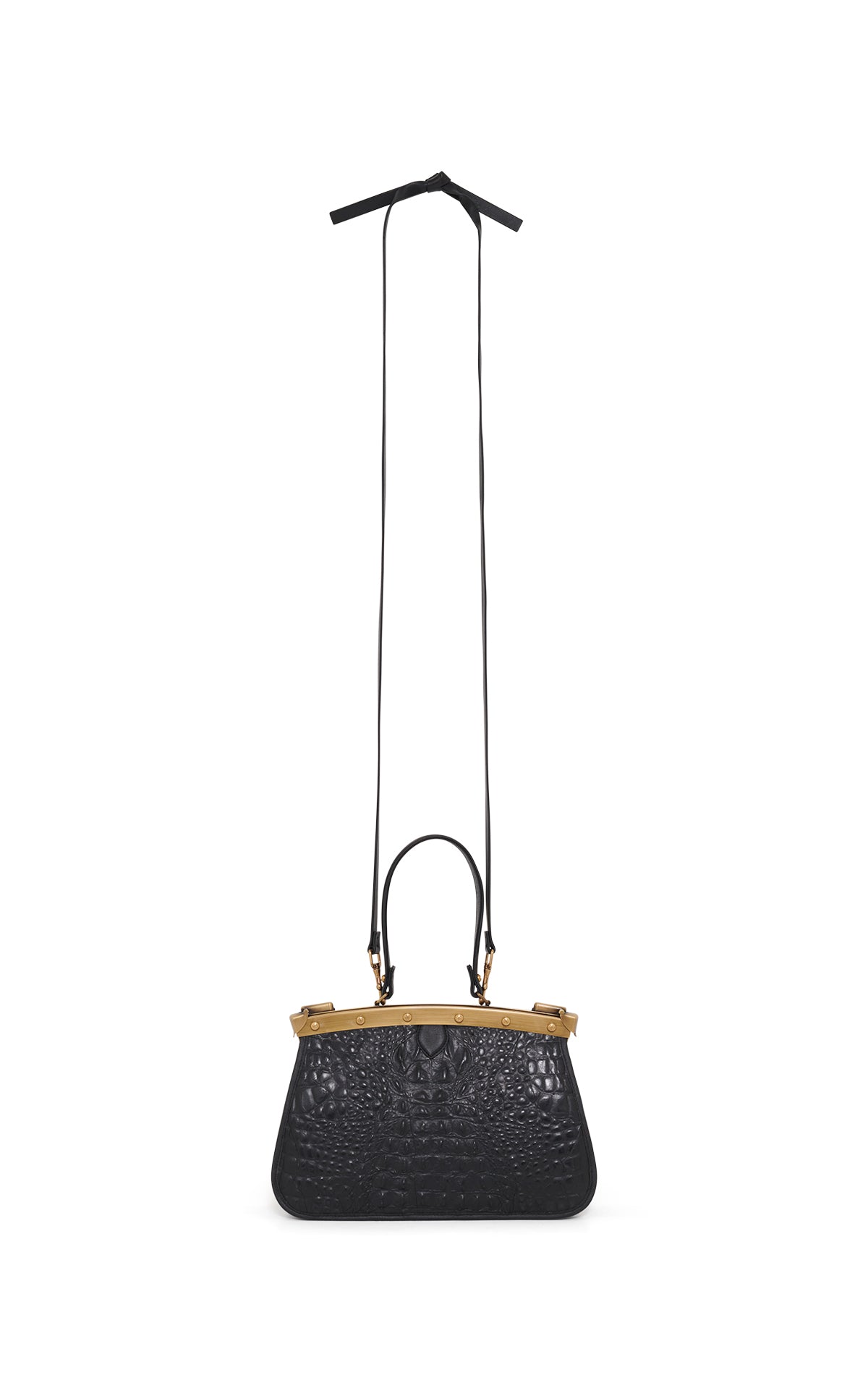 Vintage No.2 Bag in Black Crocodile Leather